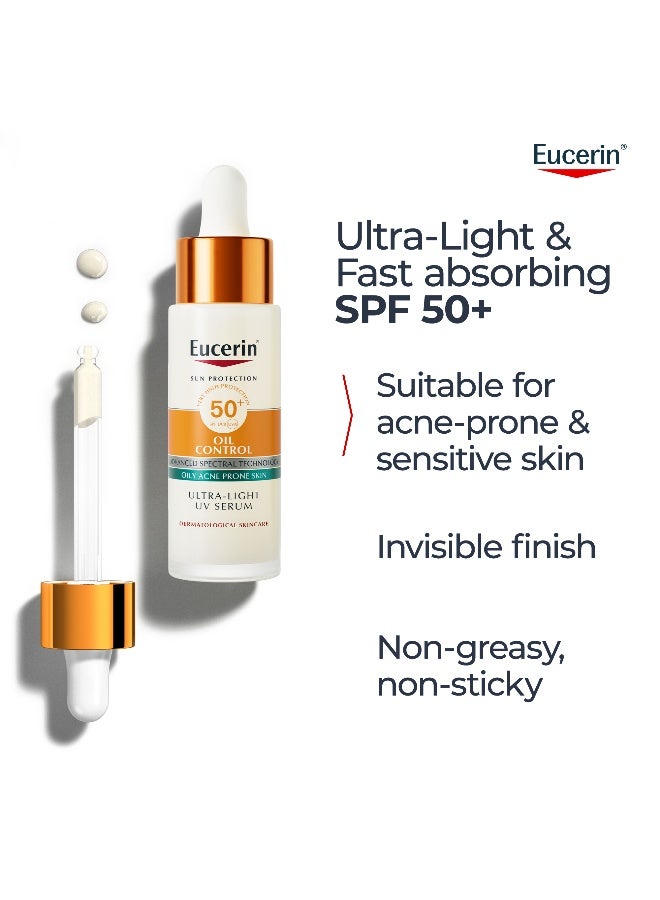Eucerin Sunscreen Oil Control Ultra-Light UV Daily Serum SPF 50+, Ultra-light & Mattifying Face Serum with SPF. Offers Very High UVA/UVB Protection, Oil Control & Pollution Defense for Oily & Acne Prone Skin. 30 ml - image 6