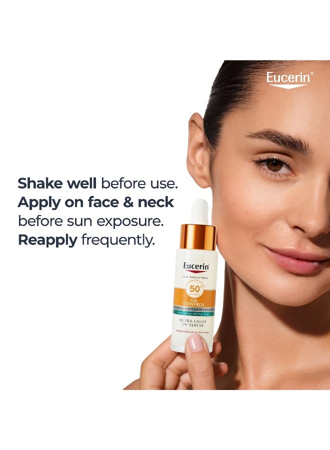 Eucerin Sunscreen Oil Control Ultra-Light UV Daily Serum SPF 50+, Ultra-light & Mattifying Face Serum with SPF. Offers Very High UVA/UVB Protection, Oil Control & Pollution Defense for Oily & Acne Prone Skin. 30 ml - image 7