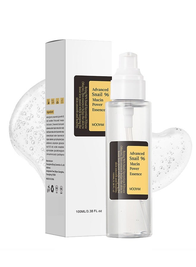 Advanced Snail 96 Mucin Power Essence, Effectively Replenish Nutrients Improve Dryness Soften Cuticles Minimize Poreslighten Acne Scars Soothe And Repair Skin 100ml