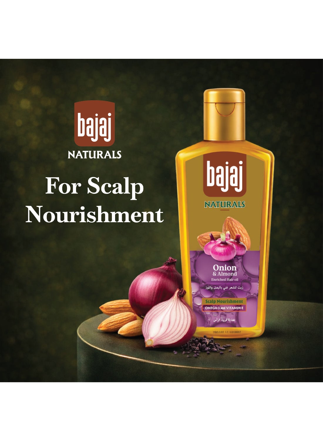 Bajaj Naturals Onion & Almond Hair Oil for Scalp Nourishment & Hair Strength|Light, Non-Sticky Hair Oil with Goodness of Onion and Almond|200ml - image 2