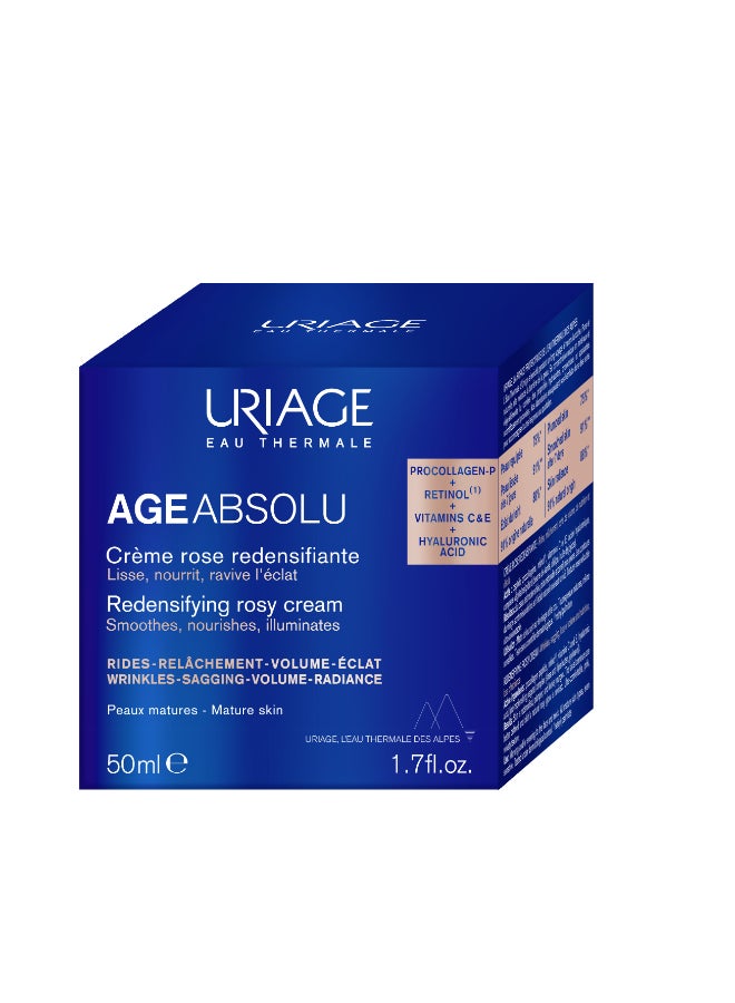 Age Absolu Redensifying Rosy | Anti-Ageing Face Cream Collagen Boosting Plumping | For Mature And Sensitive Skin 50ml