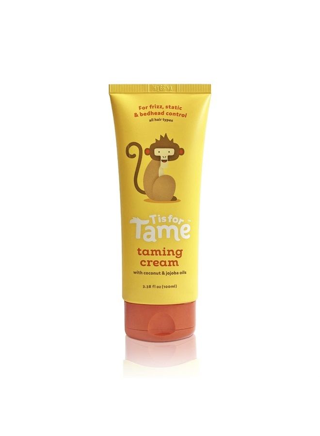 Hair Taming Cream for Kids, All-Natural for Frizz & Flyaways, Coconut Oil & Jojoba Leave in Cream, Safe for Babies & Toddlers, Not Sticky or Greasy, Straight or Curly Hair