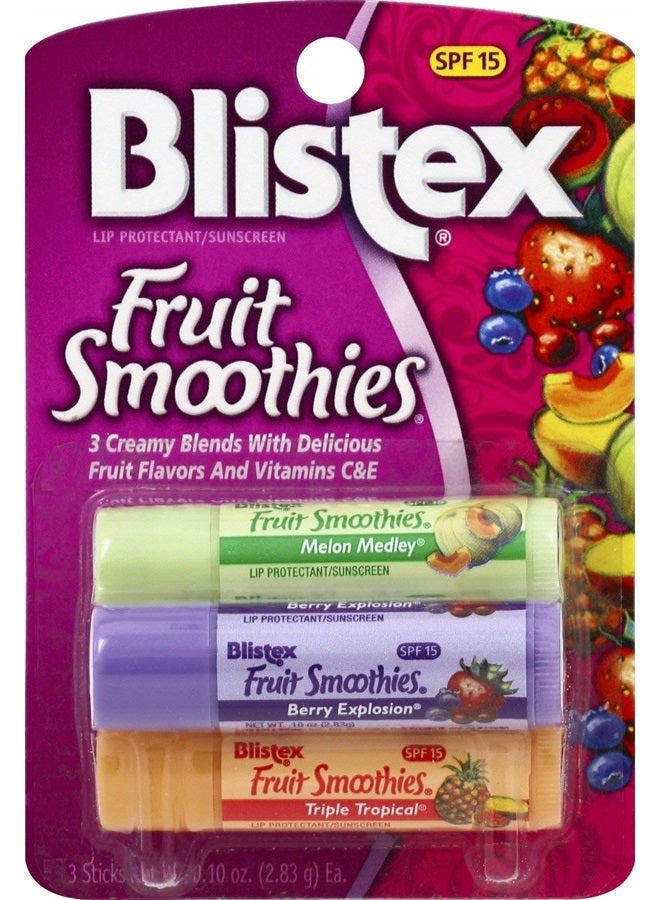 Fruit Smoothies Lip Protectant Assorted, 3 ct (Packaging May Vary)