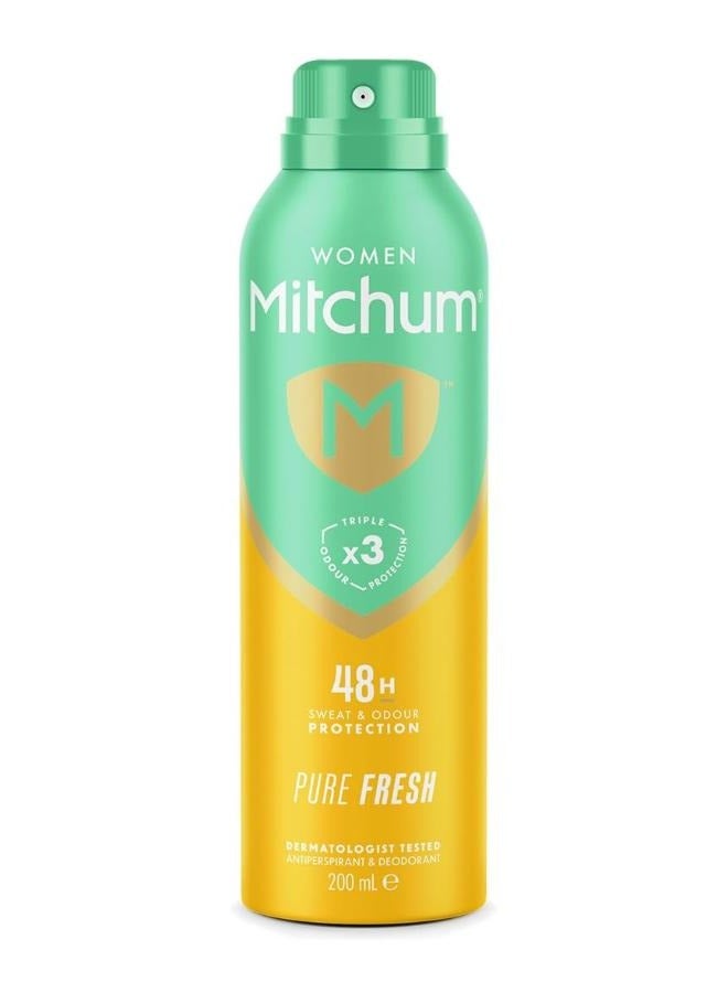 Pure Fresh Women Triple Odor Defense 48HR Protection Aerosol Deodorant & Anti-Perspirant 200 ml