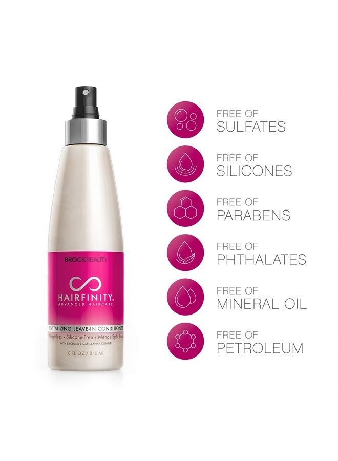 Revitalizing Leave In Conditioner - Biotin Growth Treatment for Dry, Damaged Hair and Scalp - Silicone Free Heat Protection Formula Mends Split Ends with Quinoa and Jojoba Oil 8 oz