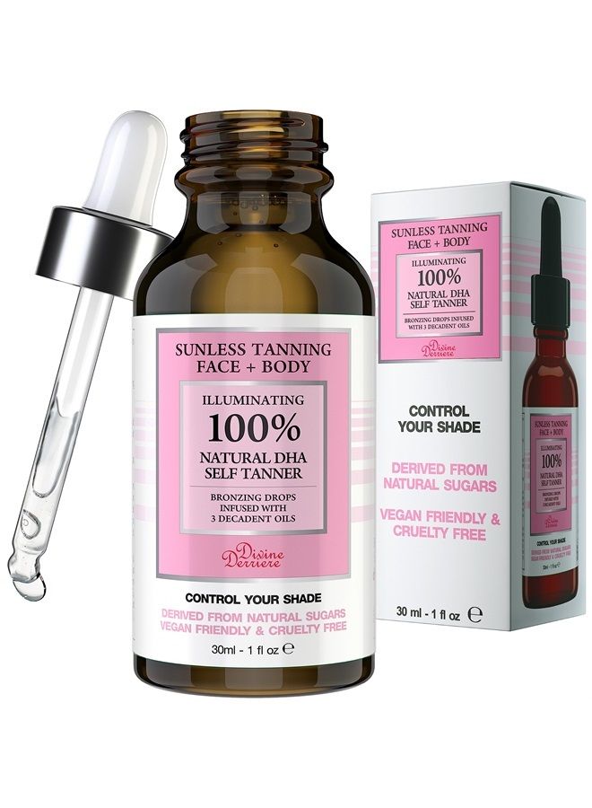 Self Tanner Drops for Face Tanner - Sunless Tan, Body and Face Self Tanning Drops - Body & Face Self Tanner Drops for a Natural Looking Self Tan