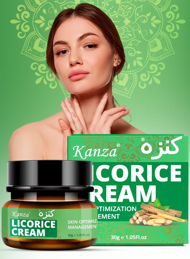 Licorice Root Cream for Face Hand & Feet Licorice Root Extract for Moisturizing Anti-Wrinkle Anti-Aging Dark Spot Licorice Root Cream Age Defying for Skin 30g