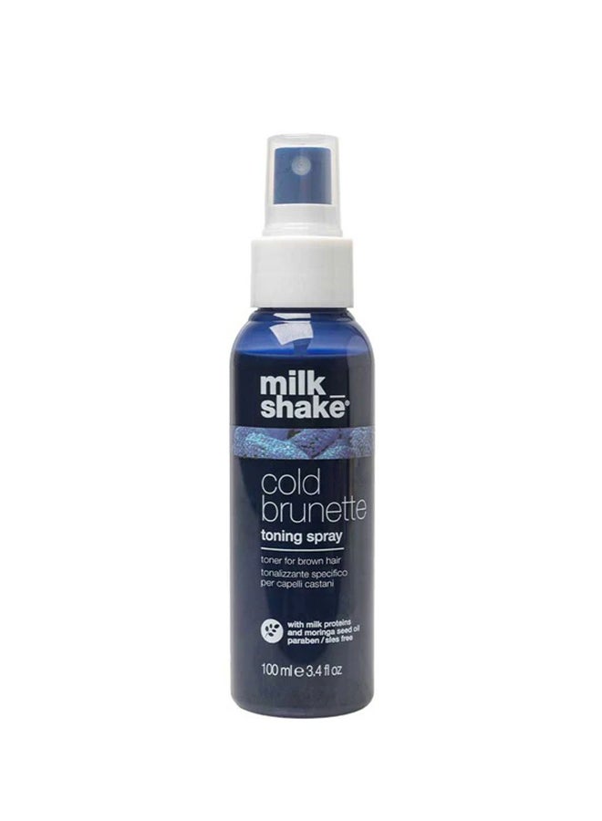 Toning Spray for Brunette Hair with Blue Pigment - Neutralizes Warm Red & Orange Tones, Hydrates & Strengthens for a Cooler, Deeper Hue (100 ml)