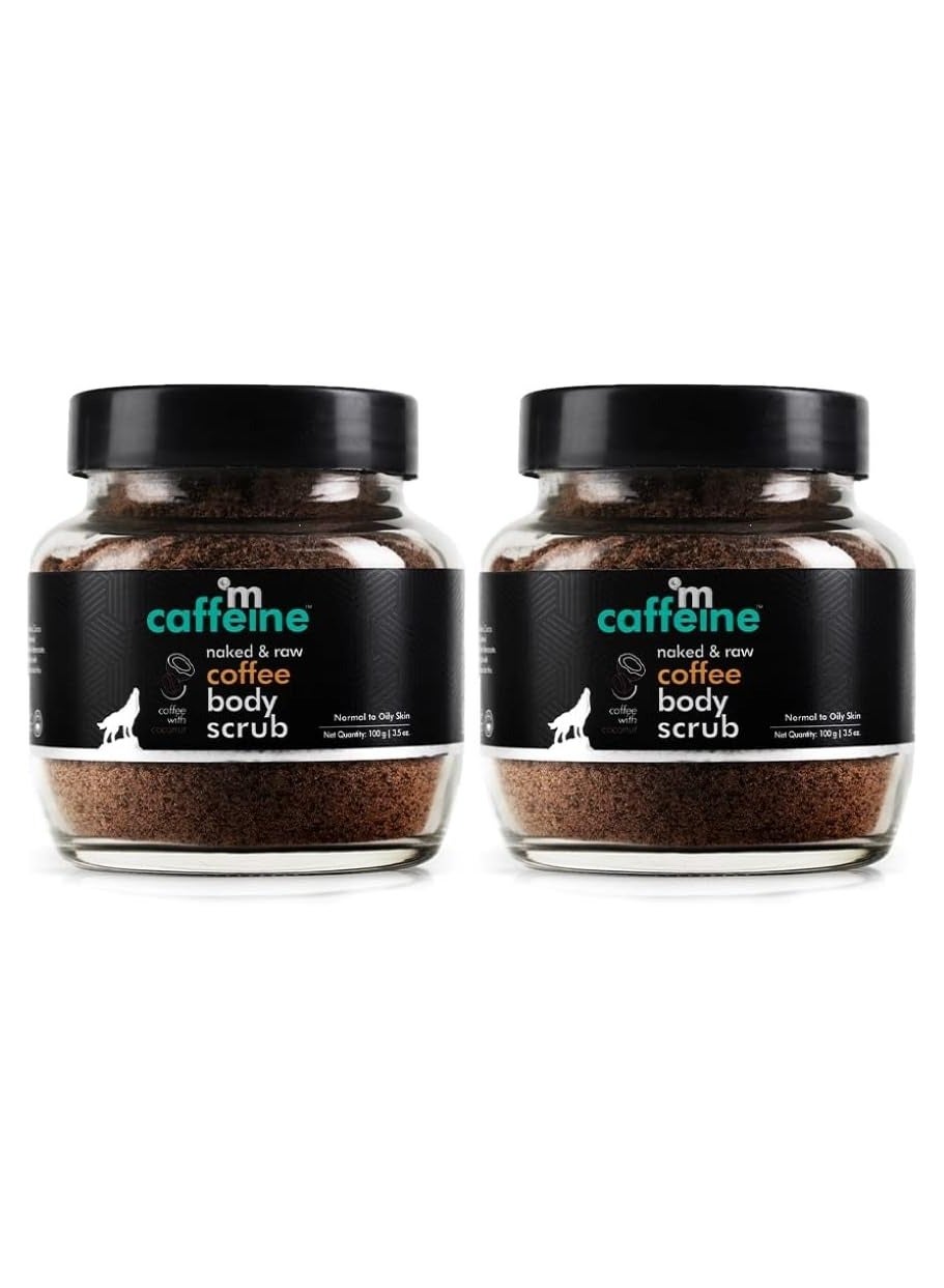 Naked & Raw Coffee Body Scrub, Pack of 2 | Exfoliation, Tan Removal | Oily/Normal Skin | Paraben & SLS Free