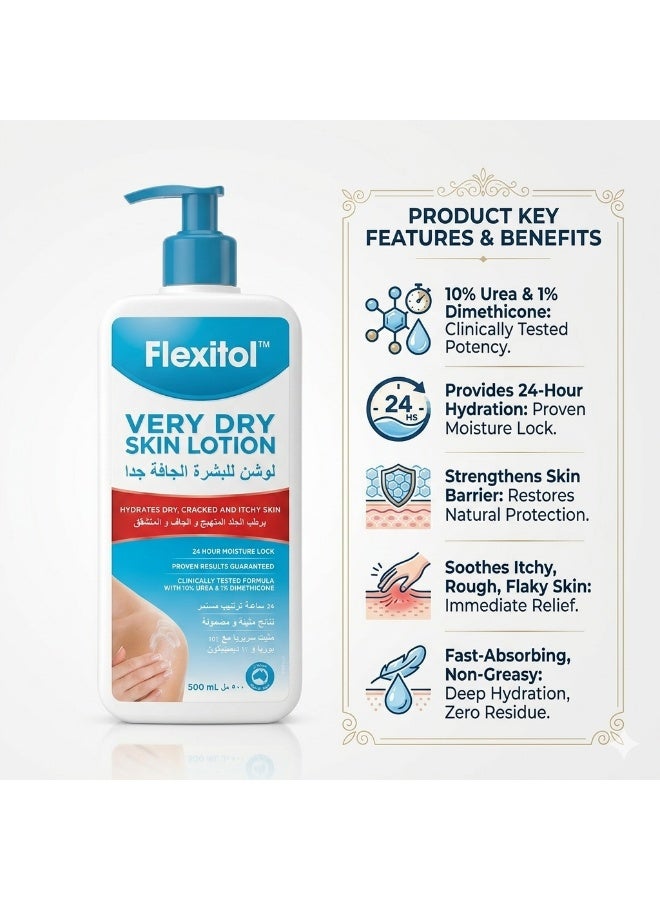 Flexitol Very Dry Skin Lotion for Long-Lasting Hydration & Skin Softening – 500ml - image 3