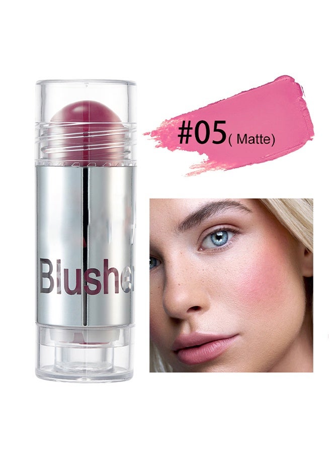 Blusher Stick 3 in 1 Multi Stick for Lipstick Blush and Eyeshadow Professional Facial Makeup Multi Stick for Lips Cheeks and Eyes Long Lasting Blusher Tinted Moisture Stick #05