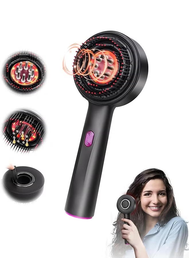 Hair Brush Scalp Oil Applicator Rechargeable Vibration Massage and Comb Follicle Massager for Hair Growth and Anti-Hair Loss