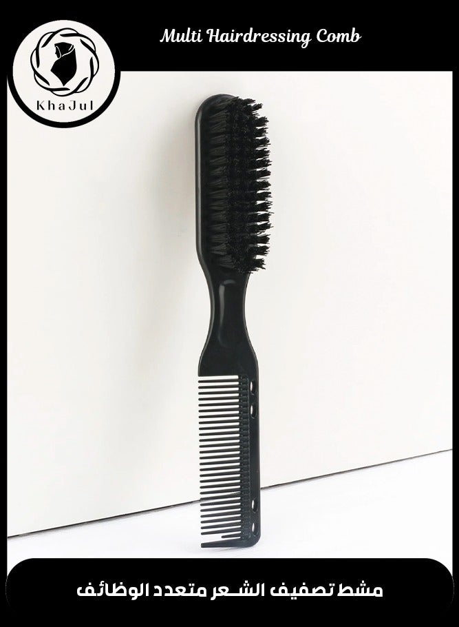 Retro Beard Brush Electroplated Plastic Handle Hairdressing Tool for Men and Women