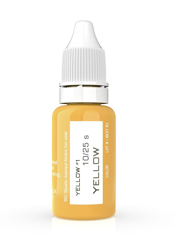 Eyebrow Pigment For Eyebrows Brows Micro pigments Microblading pigments PMU Machine Use Medical Grade No Mixing eyebrow pigment for shading For Professionals Only 15ml Yellow Micropigment