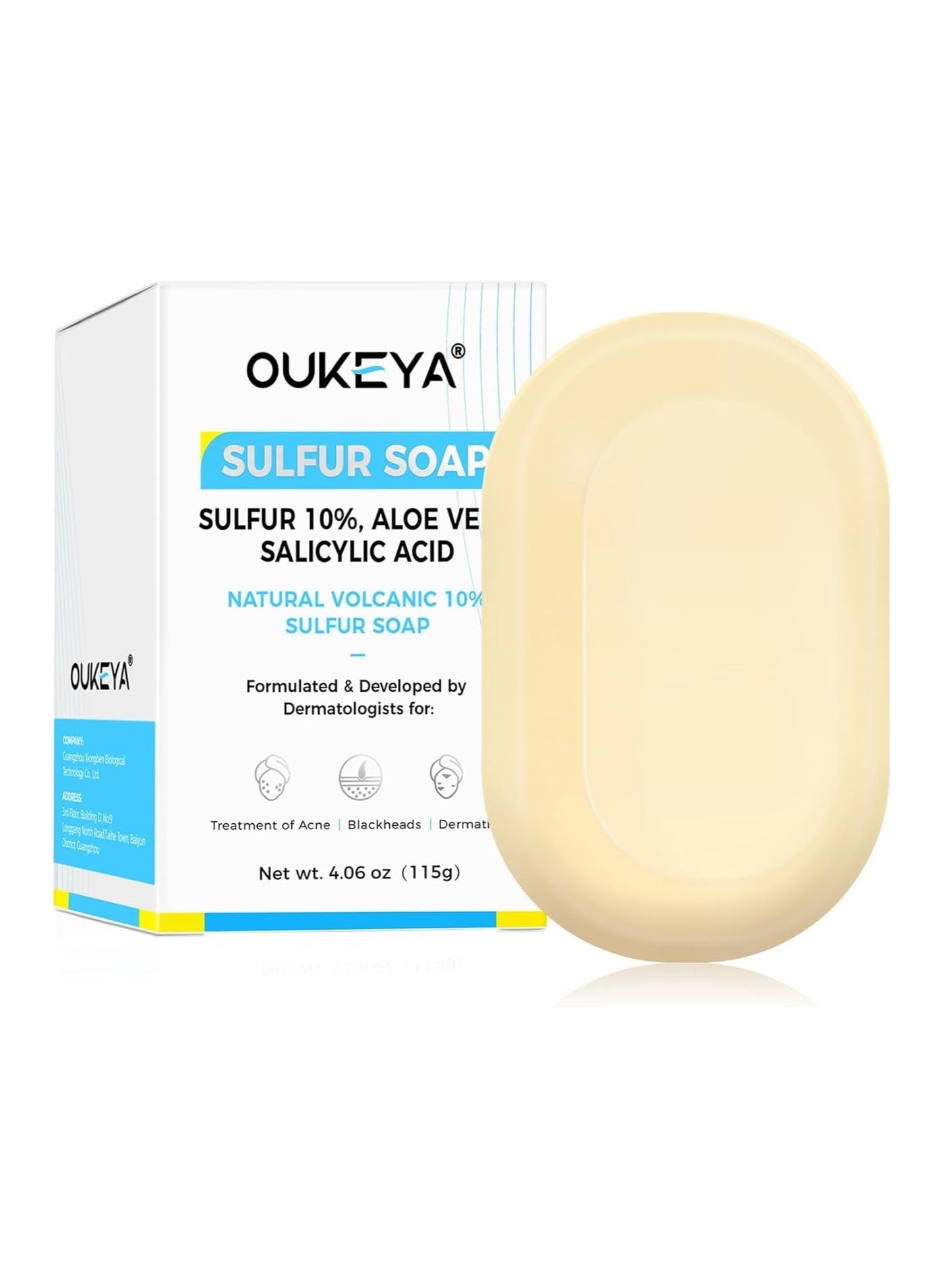 Sulphur Soap Cleansing Bar for Face & Body Natural Sulfur Facial Cleanser With Salicylic Acid Goat Milk and Tea Tree Oil for Acne-Prone Skin