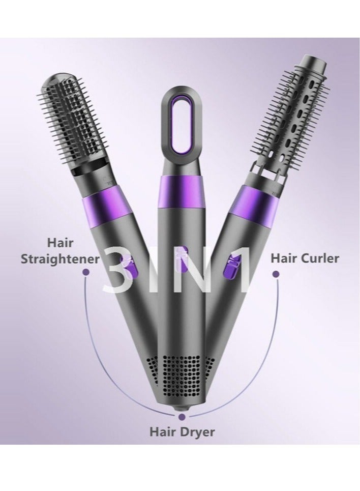 3 in 1 Hair Blower Dryer With Brush Comb Straightener Original Set Blower Brush Hair Dryer Comb Straightener, Strong Hot and Cold Air.