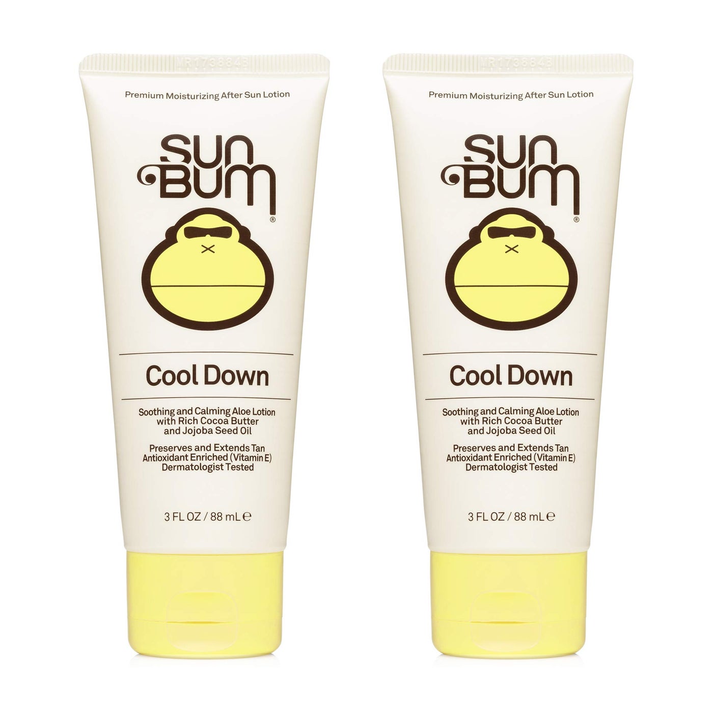 Sun Bum Cool Down Aloe Vera Lotion Vegan With Cocoa Butter To Soothe and Hydrate Sunburn 3 Ounce 2 Pack
