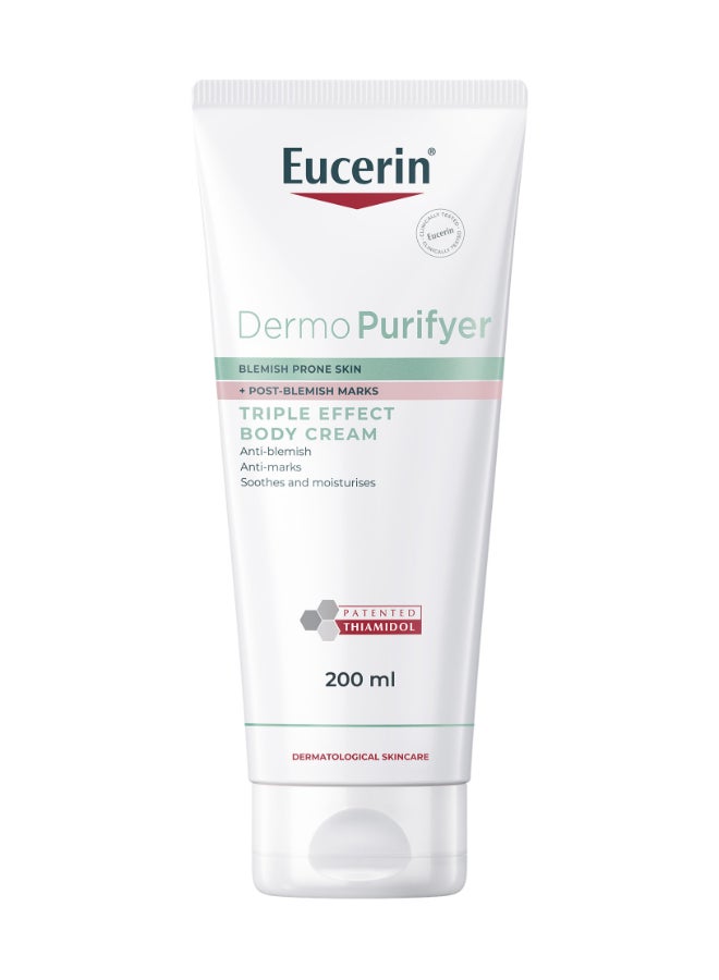 Dermopurifyer Triple Effect Body Cream, Anti-Blemish And Anti-Marks, Soothes And Moisturizes 200Ml
