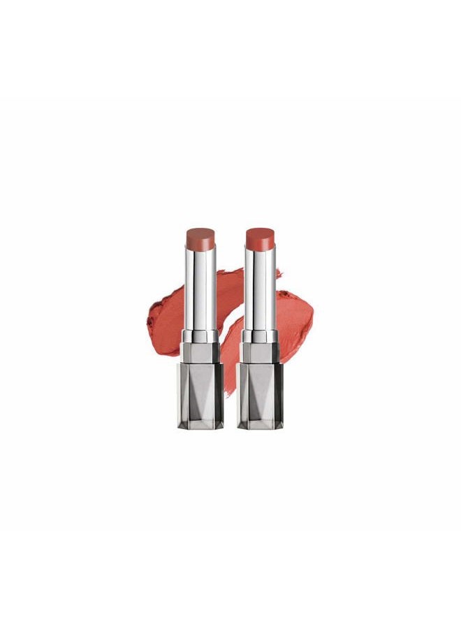 KRISTOFER BUCKLE Cashmere Slip® Longwear Lipstick Duo, 0.11 oz. (each) | Creamy, Richly Pigmented Lipstick That Delivers Bold Color for Up To 8 Hours | Tender/Kissed