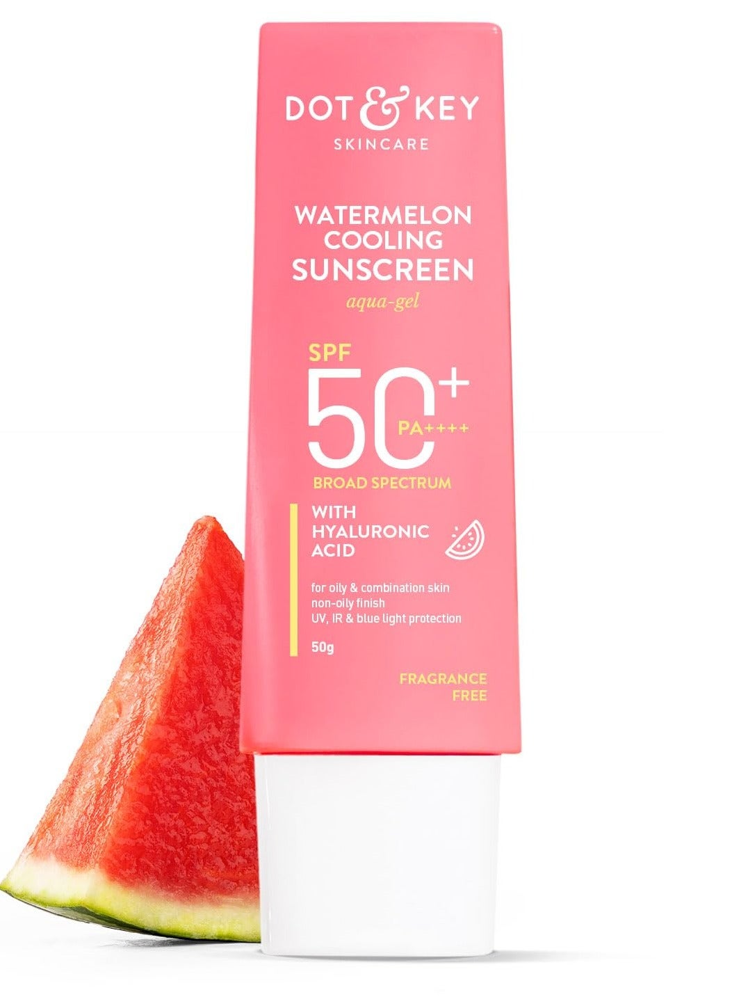 Watermelon Hyaluronic Cooling Sunscreen SPF 50 For Moisturized Skin UV Blue Light Protection Lightweight 50gm