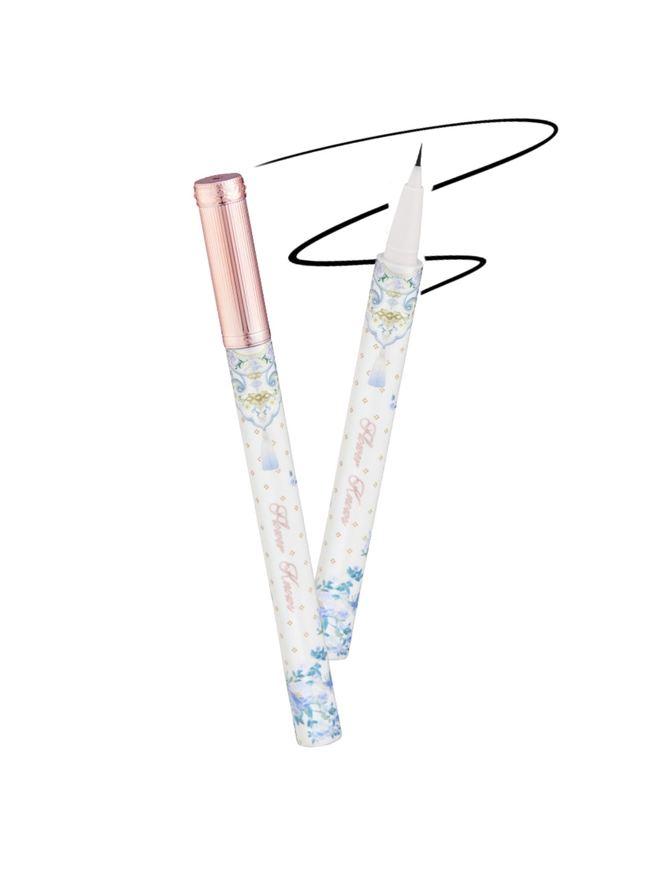 Butterfly Cloud Collar Liquid Eyeliner Ultra-fine Tip Smuge-proof Formula Smooth Eyeliner Pen -Ink Black