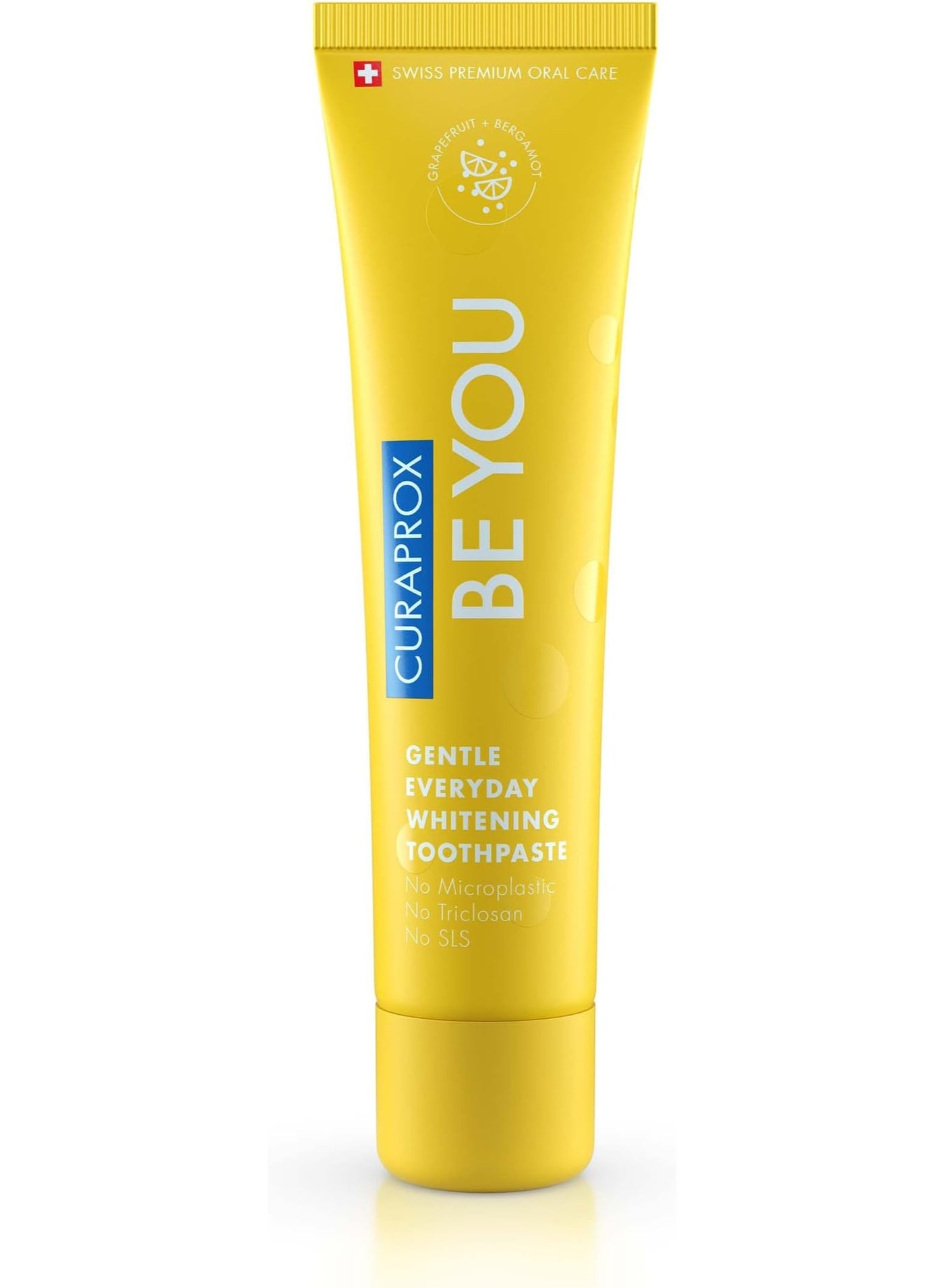 Be You Grapefruit + Bergamot Toothpaste | 60ml | Fluoride Toothpaste for Gentle Whitening | SLS-Free, Microplastic-Free, Triclosan-Free | Fresh & Refreshing Flavor, Yellow