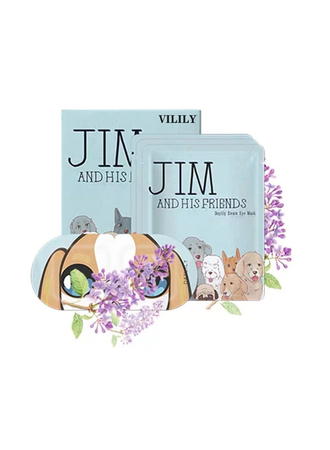 10 Piece Jim And His Friends Daylily Steam Eye Mask Lavender