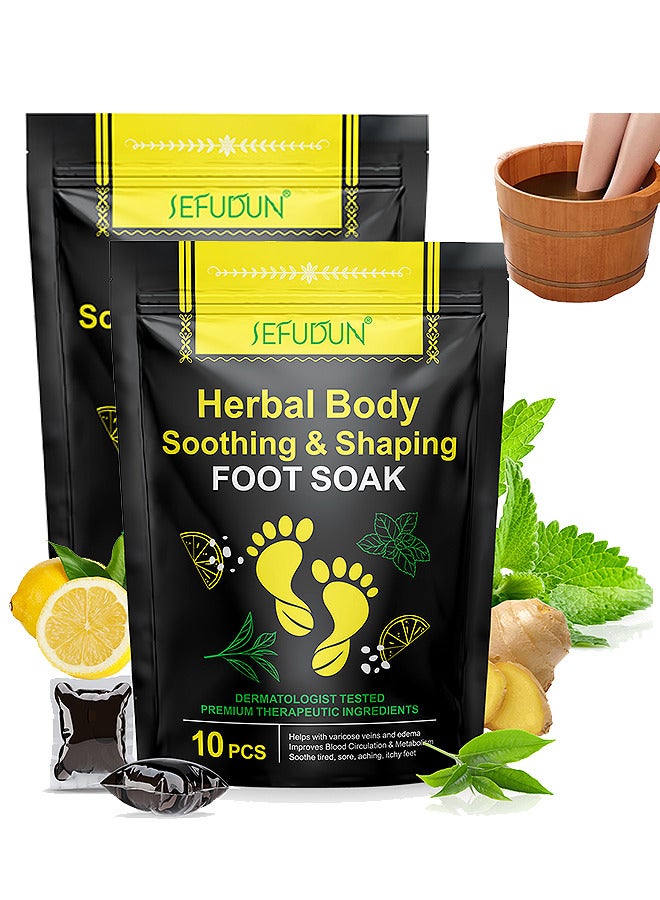 2 Packs 20PCS Herbal Foot Cleaning Soak Beads, Herbal Body Detox Foot Soak, Foot Spa Pedicure With Bath Salt, Foot Cream, Foot Scrub, Natural Herbal Foot Massage Beads For Men And Women