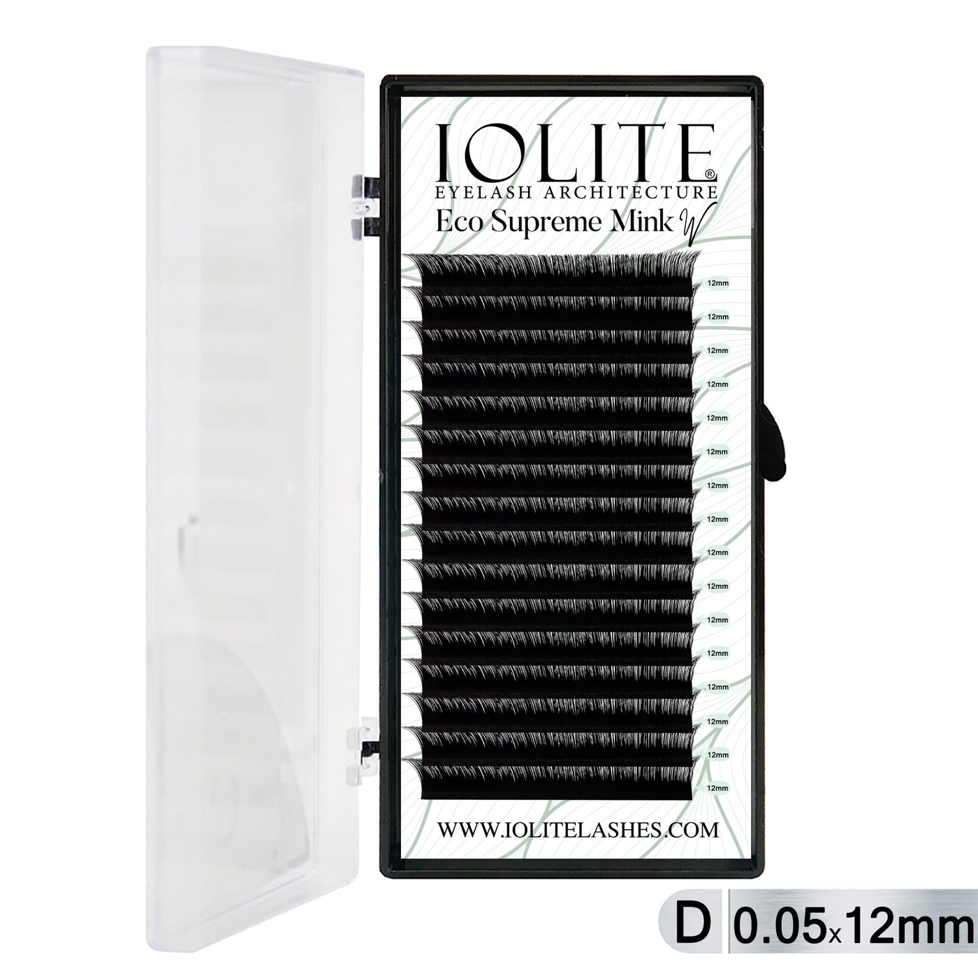 Iolite Eco Supreme Mink W Lash Extensions D Curl (0.5T Mix, 6mm–15mm) – Pre-Fanned W Volume Lashes for Professional Lash Artists & Salons ISMWD5T - 12MM