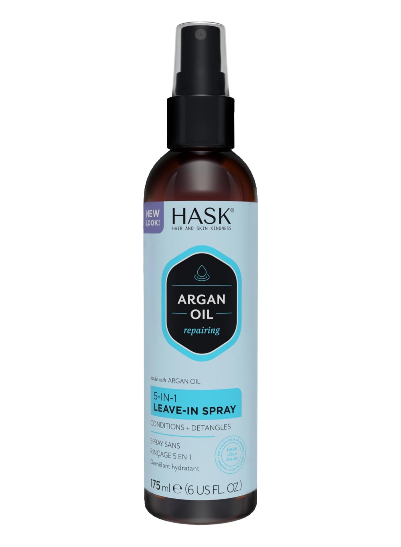 Hask Argan Oil 5-in-1 Leave-In Spray – 175ml, Repair & Protect Formula