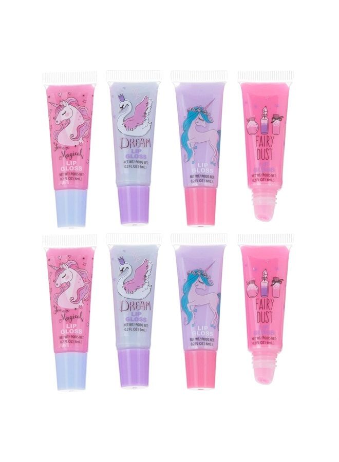 8pc Lip Gloss Set, Flavored Lip Gloss Tubes, Lip Gloss Set Value Pack, Fruit Flavored Non Toxic + Kid Friendly, Valentines Day Gifts For Kids