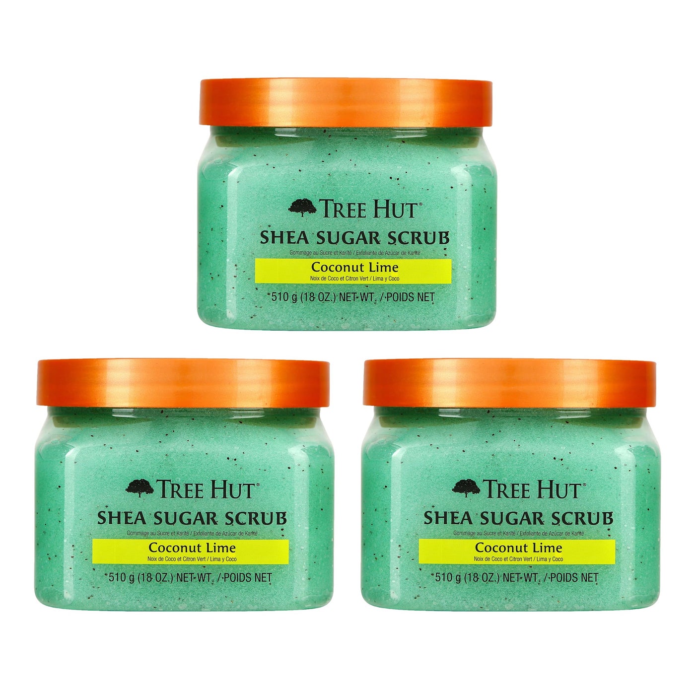 Tree Hut Shea Sugar Scrub, Coconut Lime, 18 Ounce (Pack of 3)