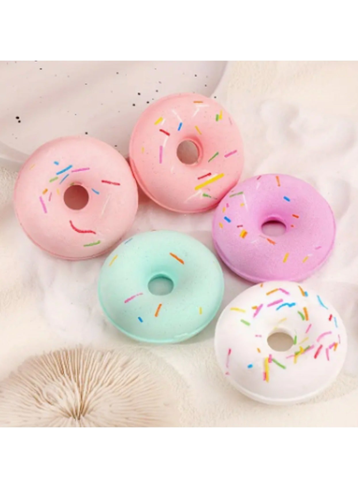 5pcs Deluxe Candy-Colored Donut Bath For Feet - No Power Needed, Cleansing & Rejuvenating Foot Soak Salts Luxurious, Alcohol-Free, and Gentle for Hands & Nails Care, Perfect Gift