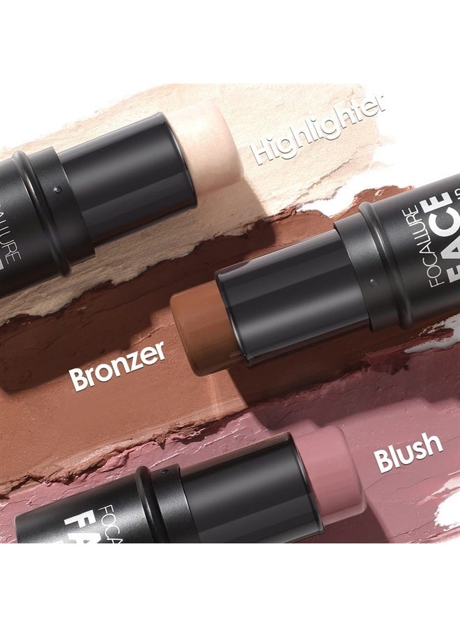 3 Pcs Cream Contour Sticks,Shades with Highlighter & Bronzer & Blush,Non-greasy and Water-resistant Face Contouring Pen,Easy to Sculpt the Face and Create a Lightweight Finishing Makeup,NEUT