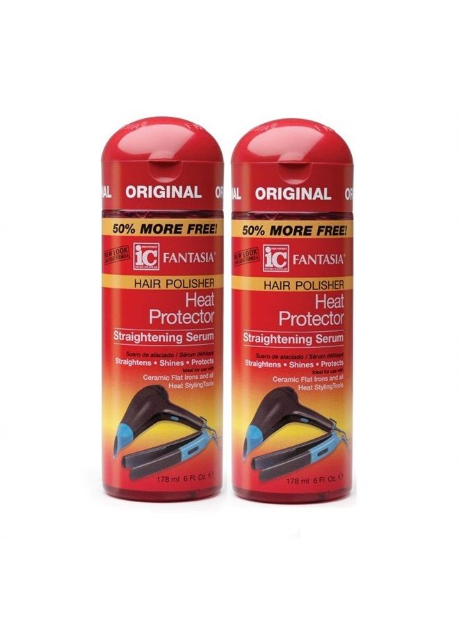 High Potency IC Heat Protector Straightening Serum, Hair Polisher, 6 oz (Pack of 2)
