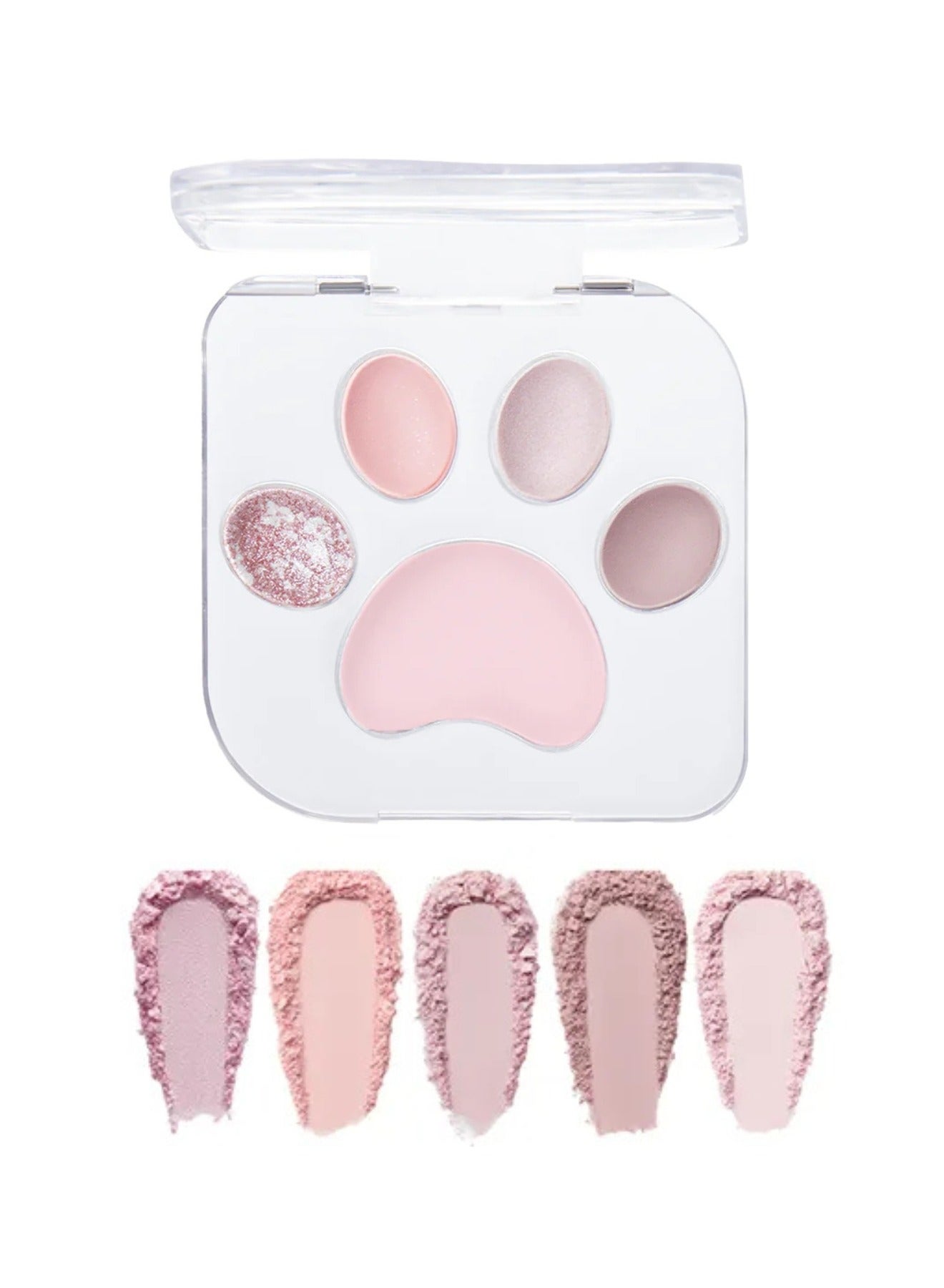 Adorable Meow Paws Eyeshadow Palette 5 Shades All-in-one Glitter Makeup Palette 01 Amaenbo