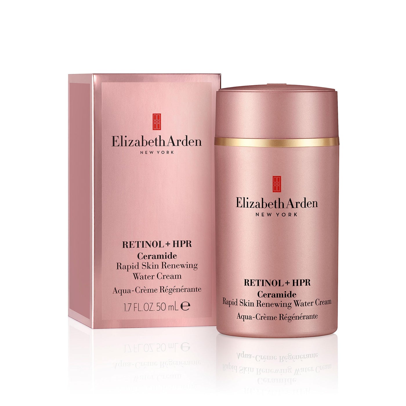 Elizabeth Arden Retinol + HPR Ceramide Rapid Skin Renewing Water Cream Face Moisturizer, Anti-Aging Wrinkle Treatment, Niacinamide, Hyaluronic Acid, Ceramides & Peptides, 1.7 fl oz