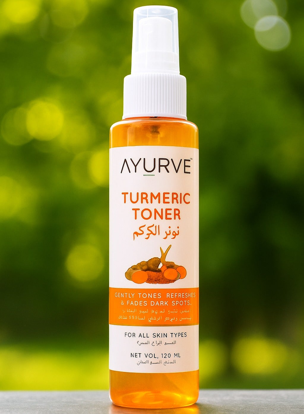 Turmeric Toner – Brightening Face Mist with Natural Extracts – Fades Dark Spots, Refreshes & Tones – 120ml – For All Skin Types