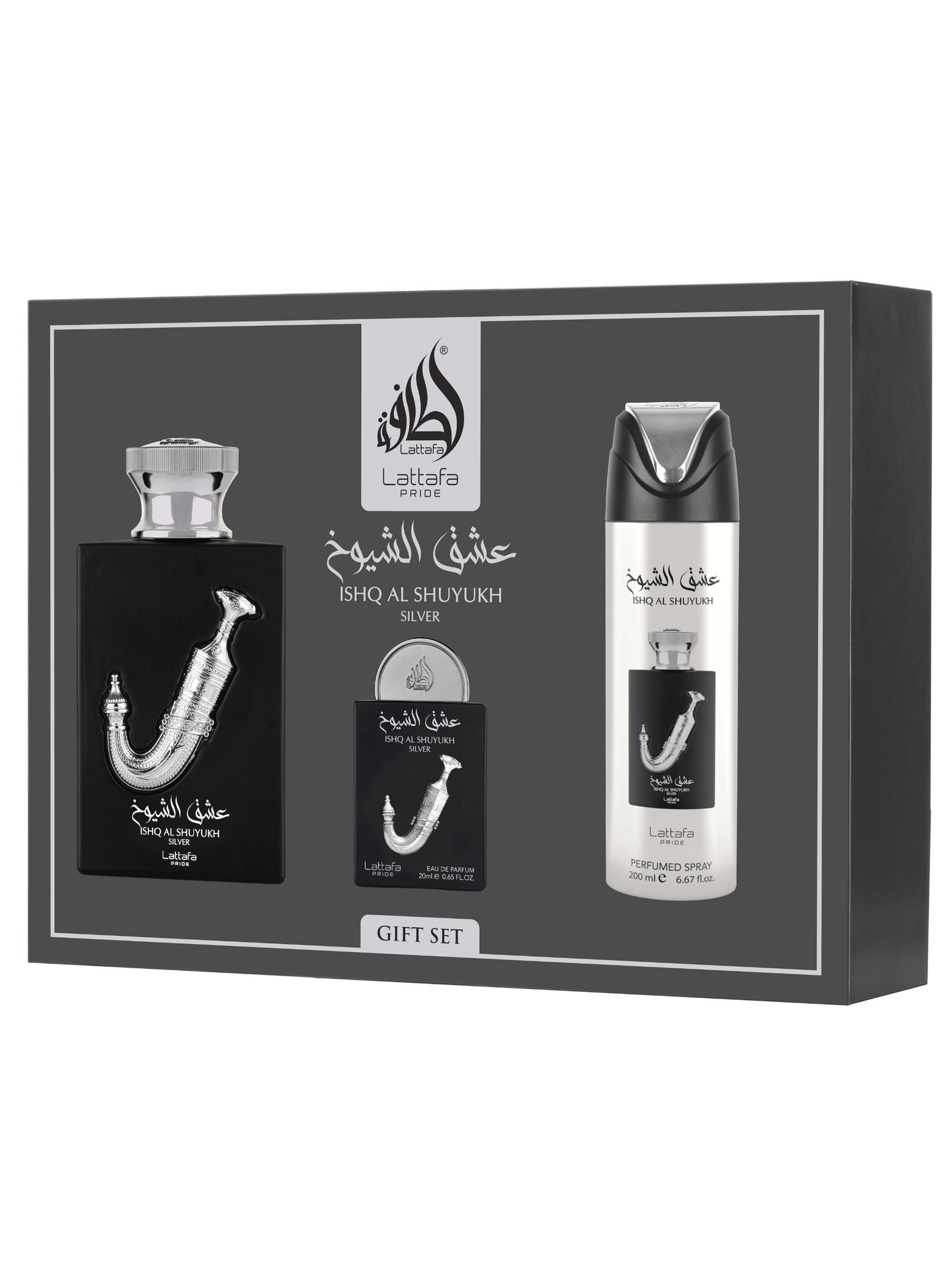 Lattafa Pride 3 Piece Giftset - Ishq Al Shuyukh Silver