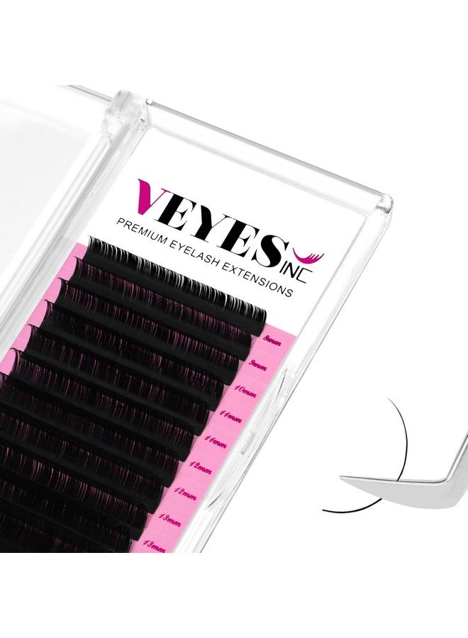 VEYES INC Classic Volume Lash Extensions 0.03-0.20 J/B/L/C/CC/D/DD Curl 5-25mm Mixed & Single Length Tray, Premium Silk Eyelashes, Professional Supplies for Lash Techs(Matte Black 0.03 CC 15-20mm)