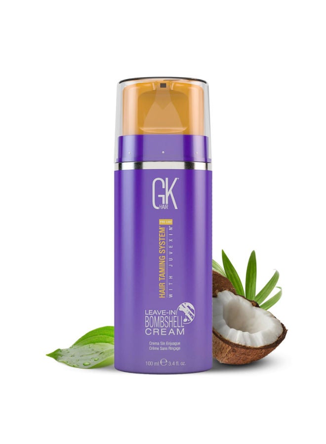 Leave In Bombshell Purple Cream (3.4 Fl Oz/100ml) Conditioning Smoothing Moisturizing Hydrating Frizz Control for Blonde Damaged Hair Removes Yellow Brassy Tones Flyaways