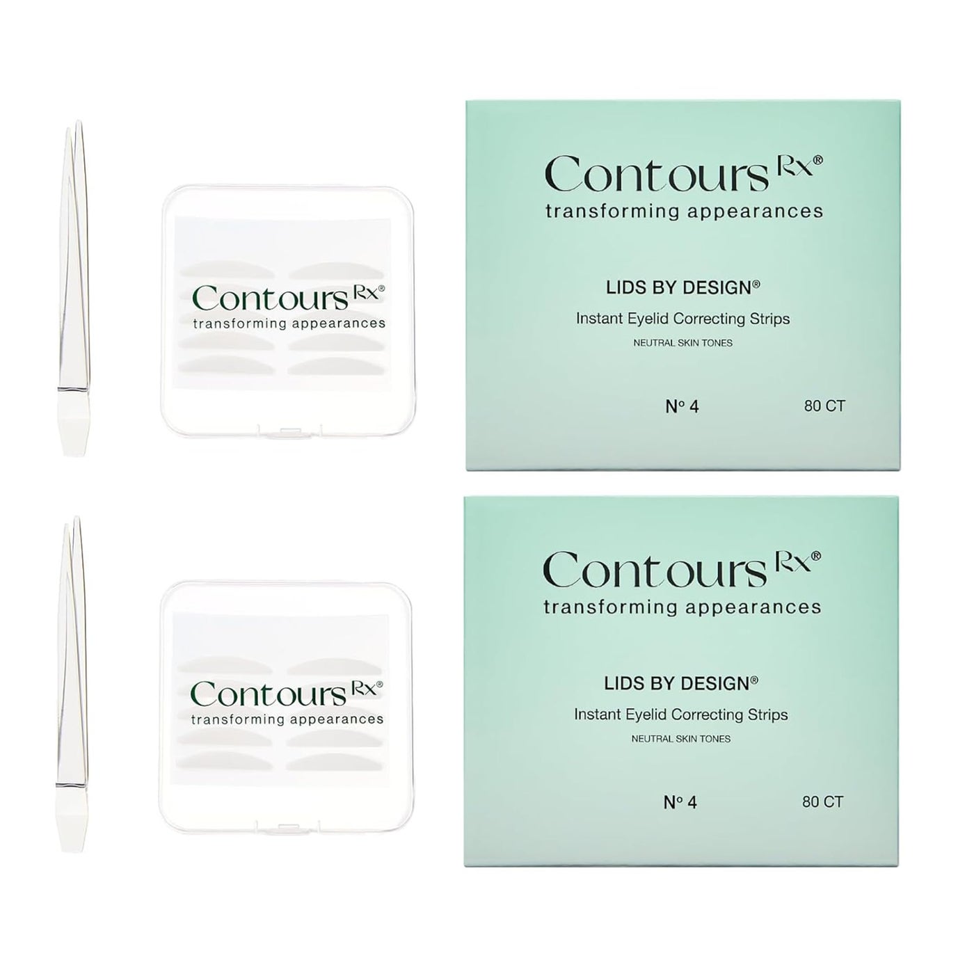 Contours Rx Lids by Design - Non-Surgical & Transparent Eyelid Lift Strips - for a More Youthful-Looking Appearance, Lid Lifting Treatment, Eyelid Tape for Hooded Eyes (4mm)160ct