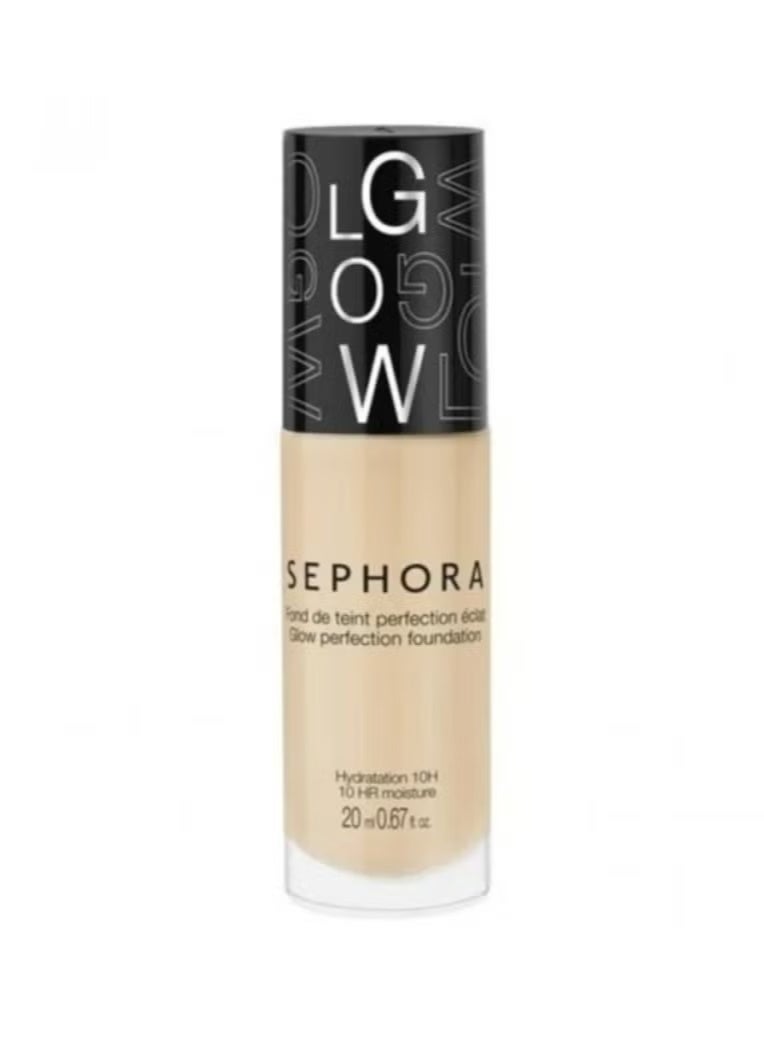 Sephora Glow Perfection Foundation 15 Medium Peach 20ml | Lightweight Full Coverage Liquid Foundation for Radiant and Smooth Skin