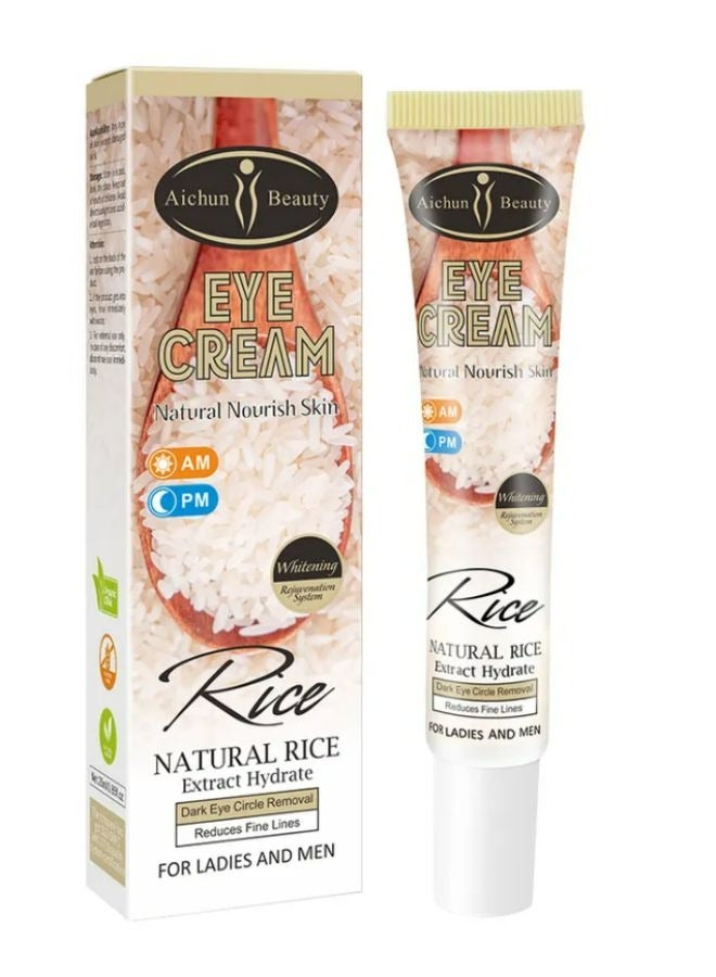 Natural Rice Eye Bags Removal Cream Anti Wrinkle Firming Eye Cream for dark circles and puffiness 25ml
