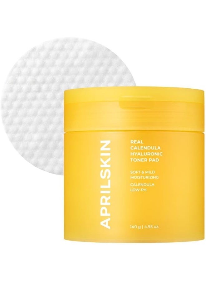 April Skin Calendula PHA Hyaluronic Acid Dual-Textured Exfoliating Toner Pads Sensitive Skin 60 Pads
