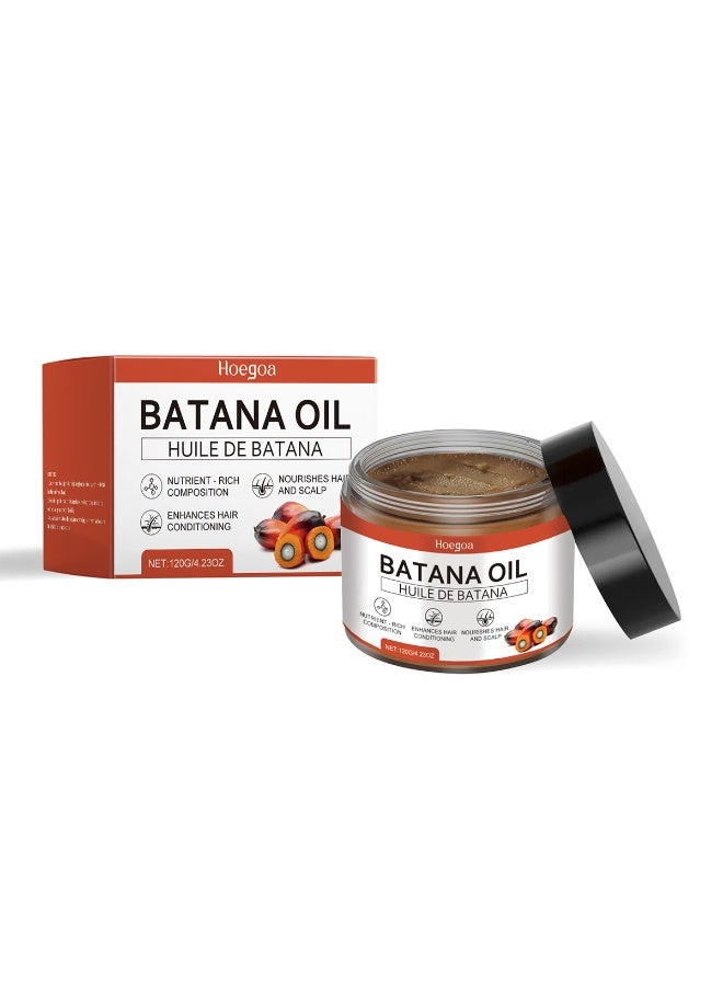 Raw Batana Oil for Hair Growth Organic 100%, Hair Growth Mask for Dry and Frizzy Hair Prevents Hair Loss for Men Women, Hair Care with Ginger Root Oil, 120g/4.23oz