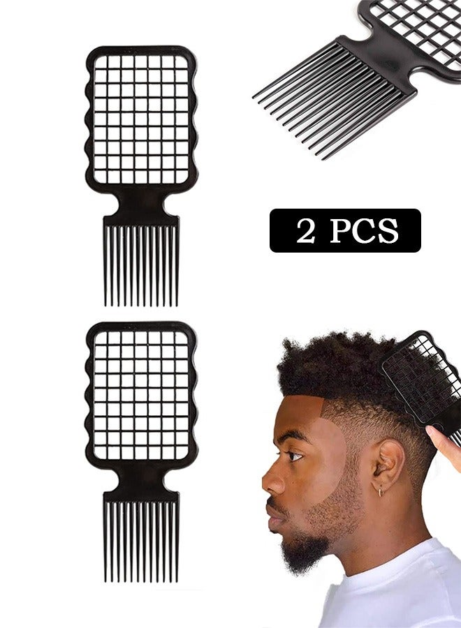 2 Pcs Twist Combs, Hair Sponge Brush Twist Comb, Alternative Comb for Men (Black)