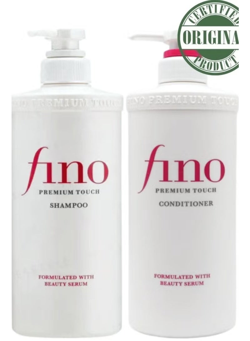 Shiseido Fino Premium Touch Moist Shampoo & Conditioner Set 550ml – Deep Moisturizing and Nourishing Hair Care Bundle for Dry and Damaged Hair