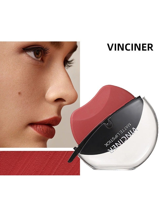 Lazy Velvet Matte Lipstick-Lip shaped lipstick,easy to apply,long-lasting and non-fading matte effect matte lipstick Pink #03