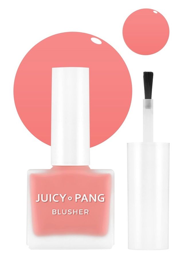JUICY-PANG WATER BLUSHER (PK04 - Dewey Grapefruit Pearl) - Korean Liquid Blush For Cheeks K Beauty Makeup
